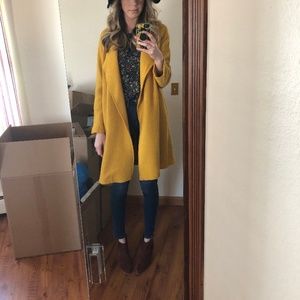 Mustard Yellow Wool Coatigan